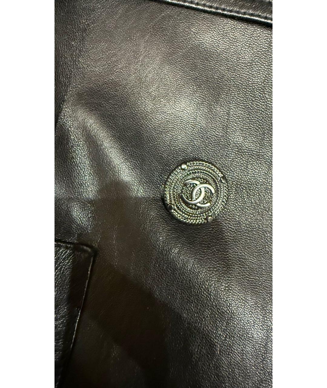 CHANEL Черная кожаная куртка, фото 5