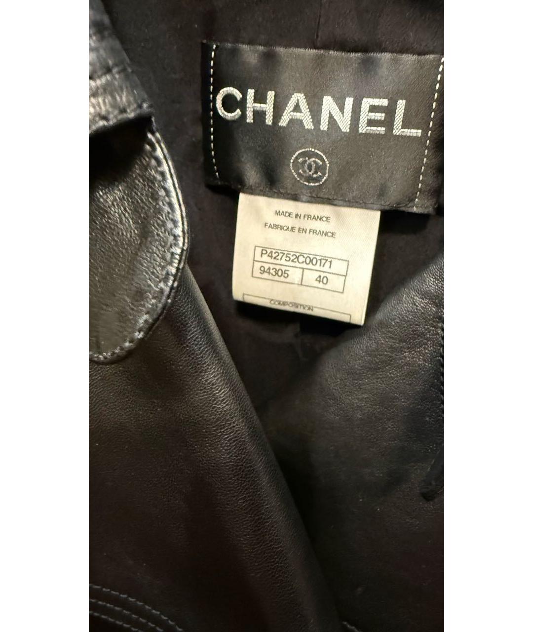 CHANEL Черная кожаная куртка, фото 4