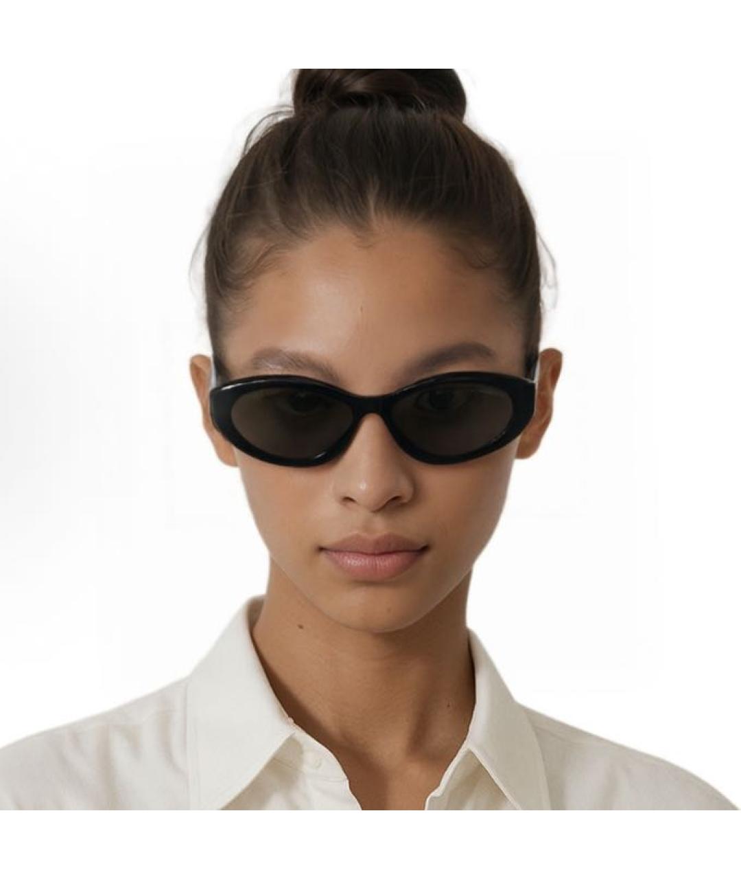 PRADA Черные пластиковые солнцезащитные очки, фото 2