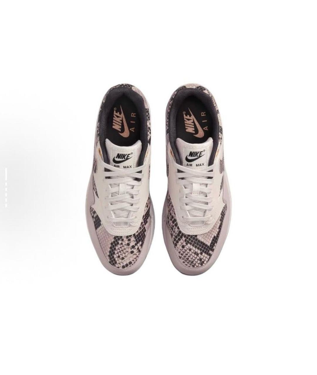 NIKE Бежевые кожаные низкие кроссовки / кеды, фото 4