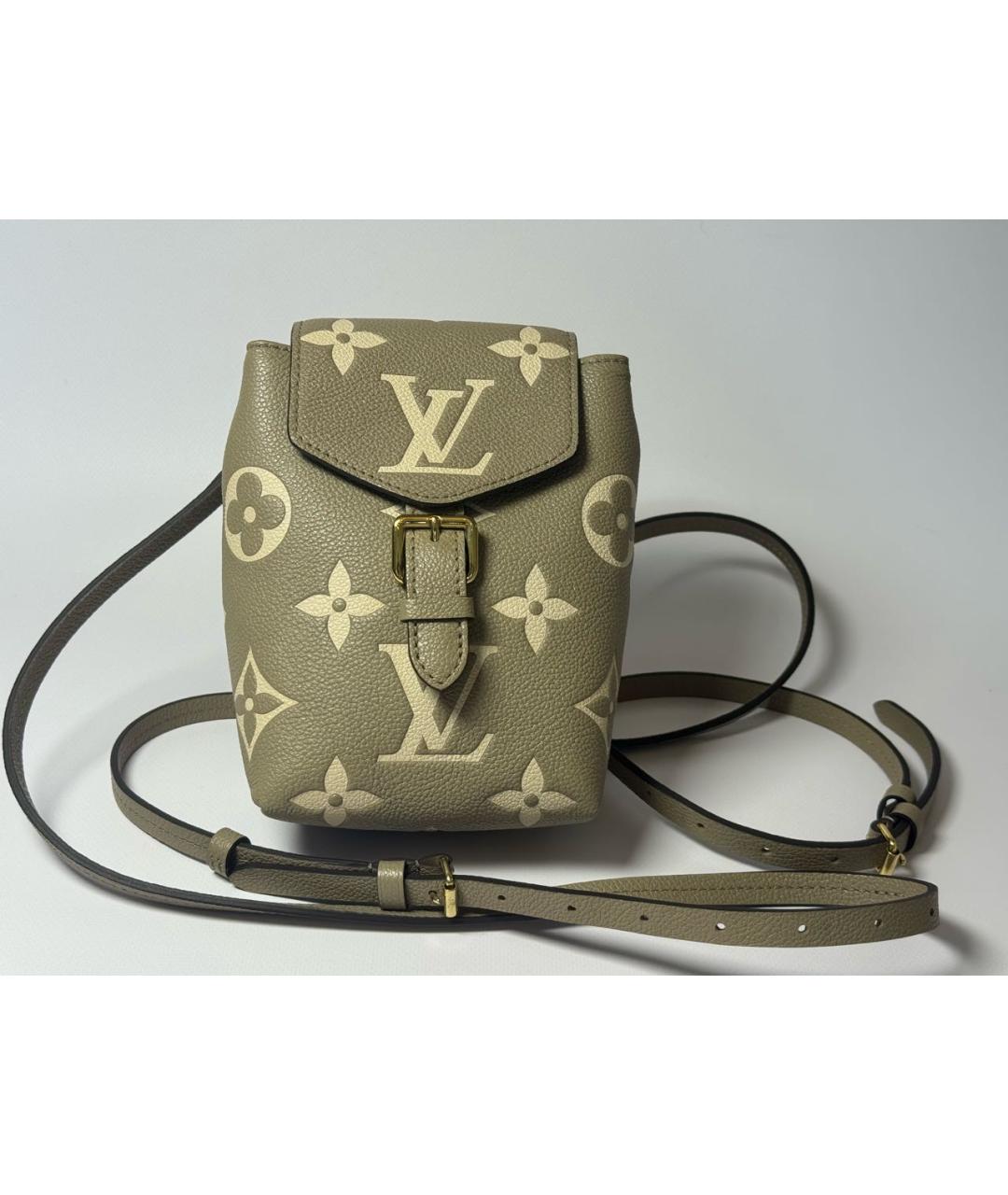 LOUIS VUITTON Бежевый кожаный рюкзак, фото 8
