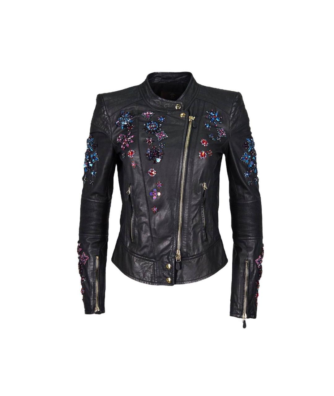 ROBERTO CAVALLI Черная кожаная куртка, фото 1