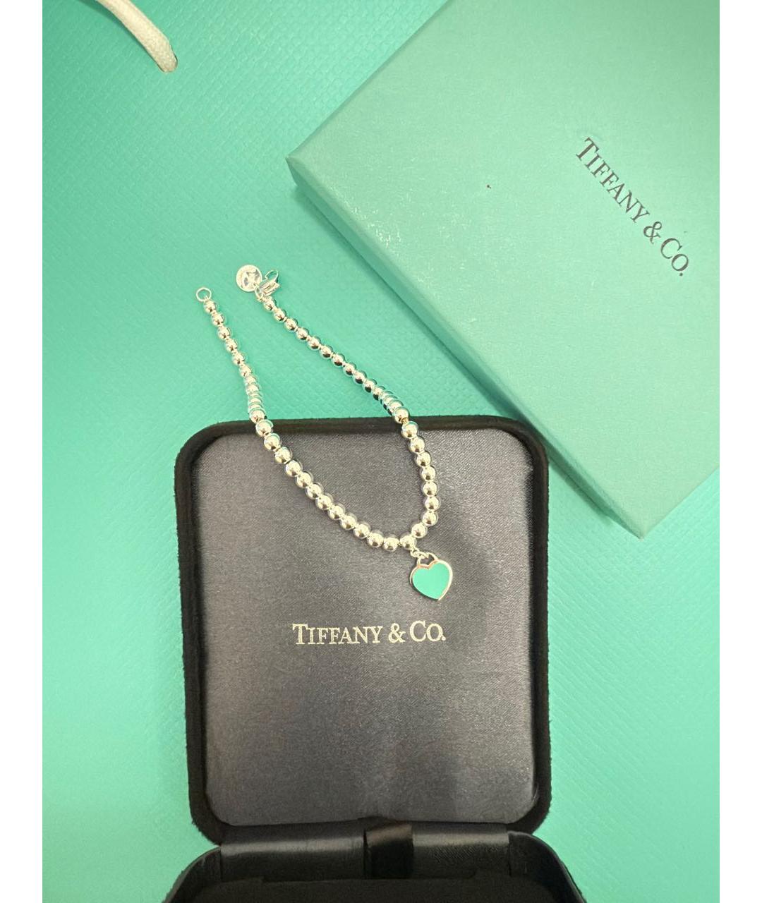 TIFFANY&CO Бирюзовый серебряный браслет, фото 4