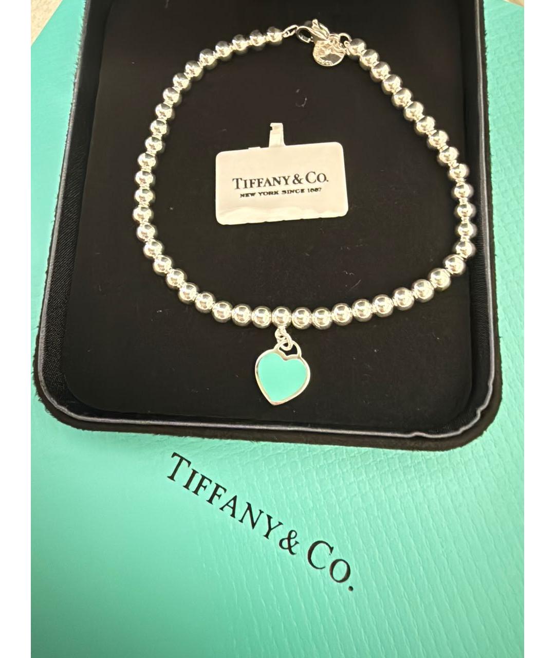 TIFFANY&CO Бирюзовый серебряный браслет, фото 9