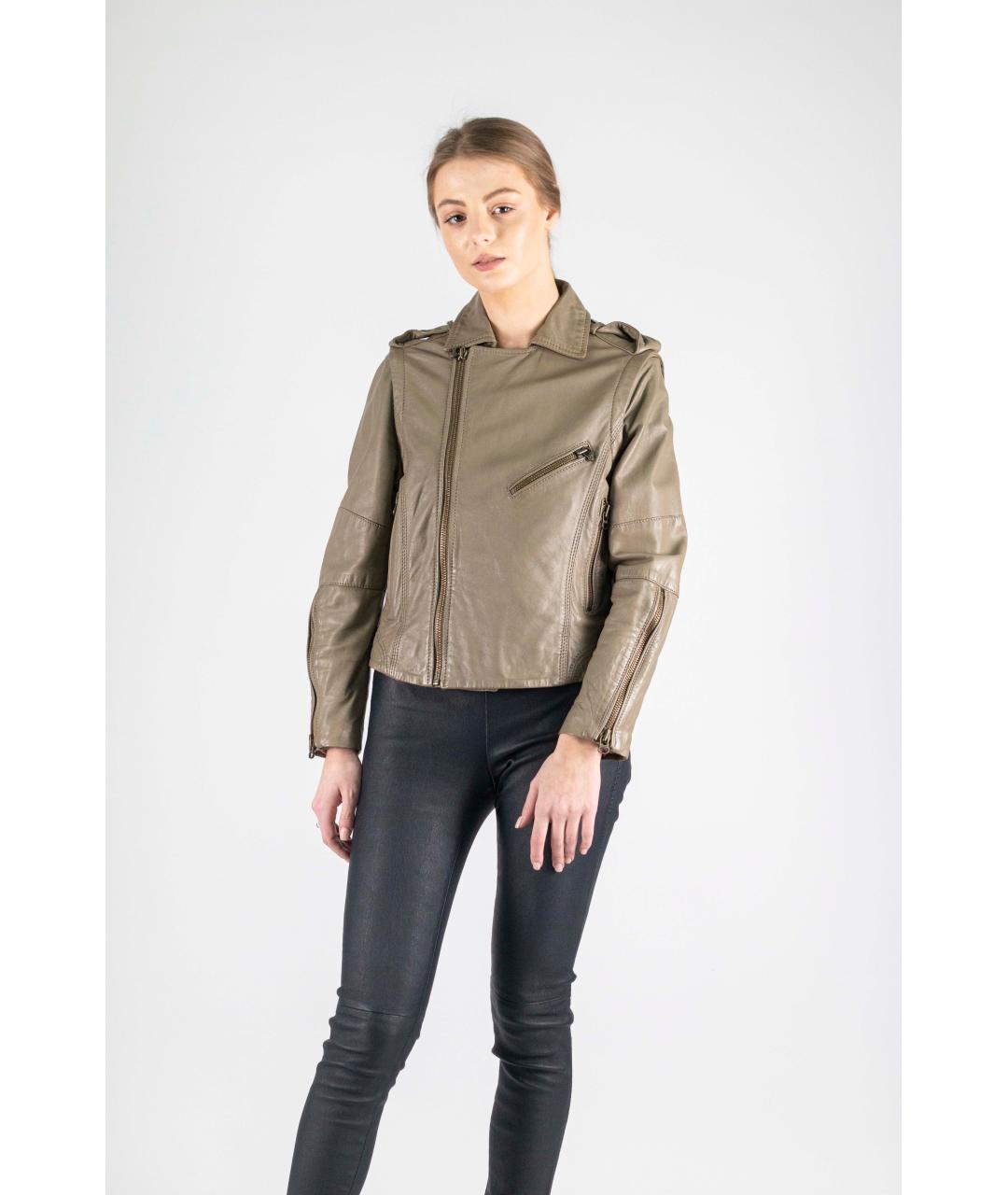 ZADIG & VOLTAIRE Бежевая кожаная куртка, фото 9