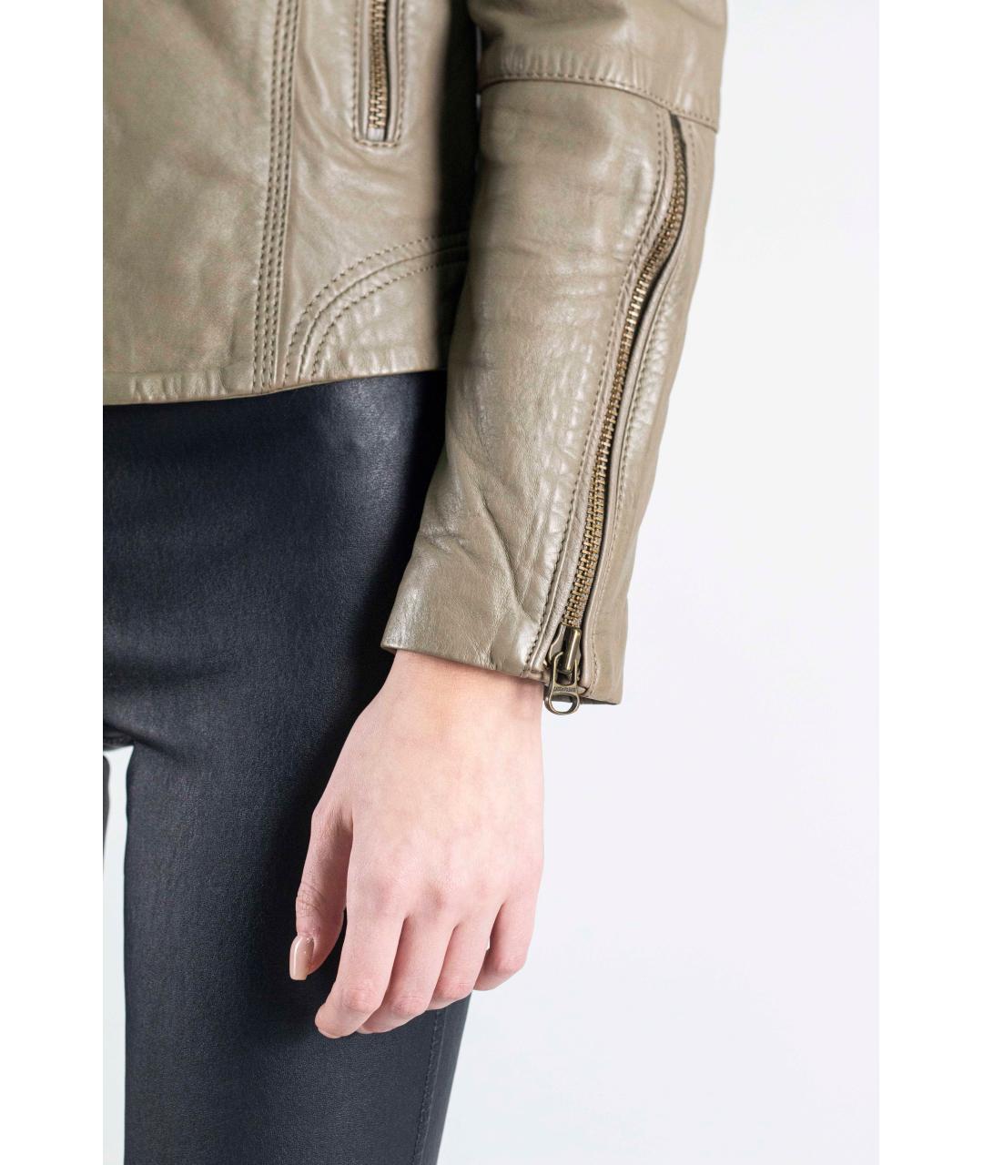ZADIG & VOLTAIRE Бежевая кожаная куртка, фото 6