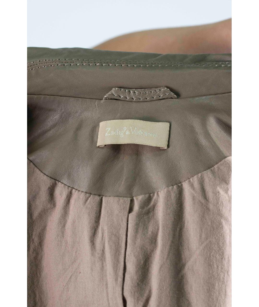 ZADIG & VOLTAIRE Бежевая кожаная куртка, фото 3