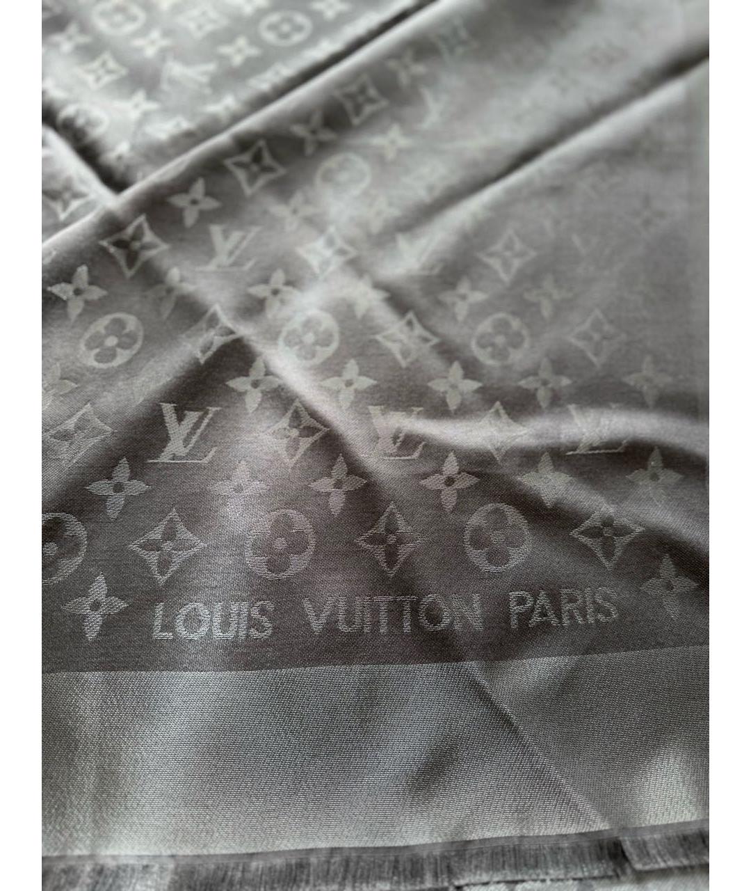 LOUIS VUITTON Антрацитовый платок, фото 3