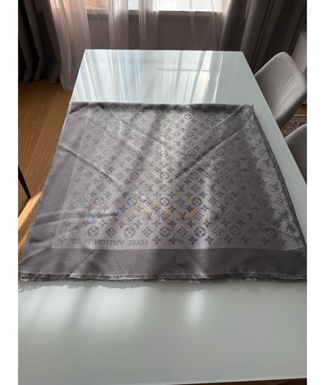 LOUIS VUITTON Антрацитовый платок, фото 8