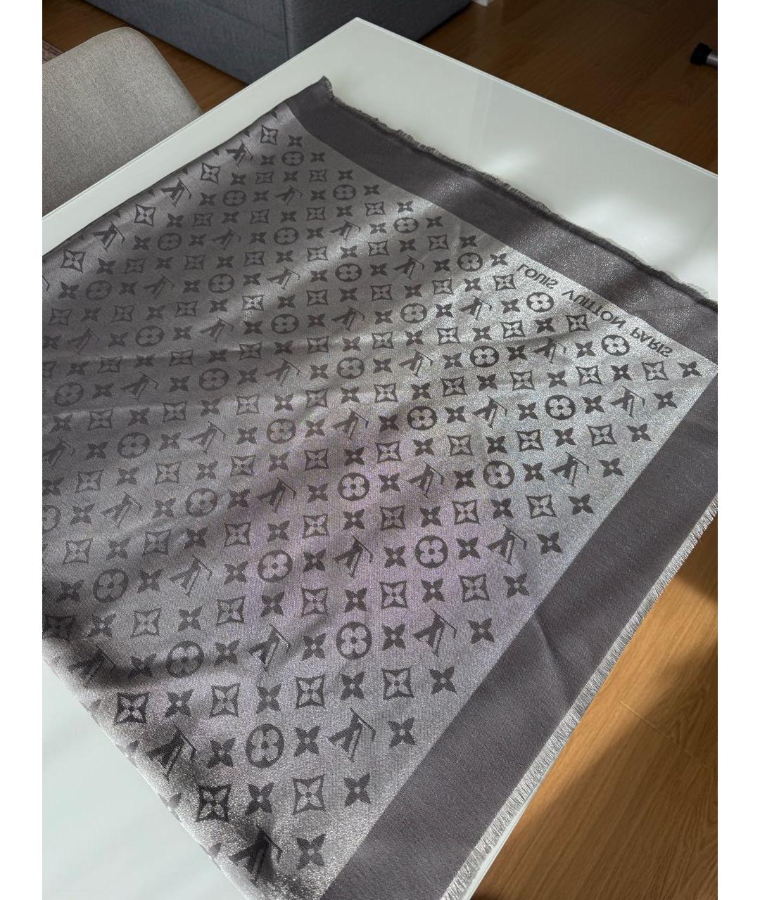 LOUIS VUITTON Антрацитовый платок, фото 6