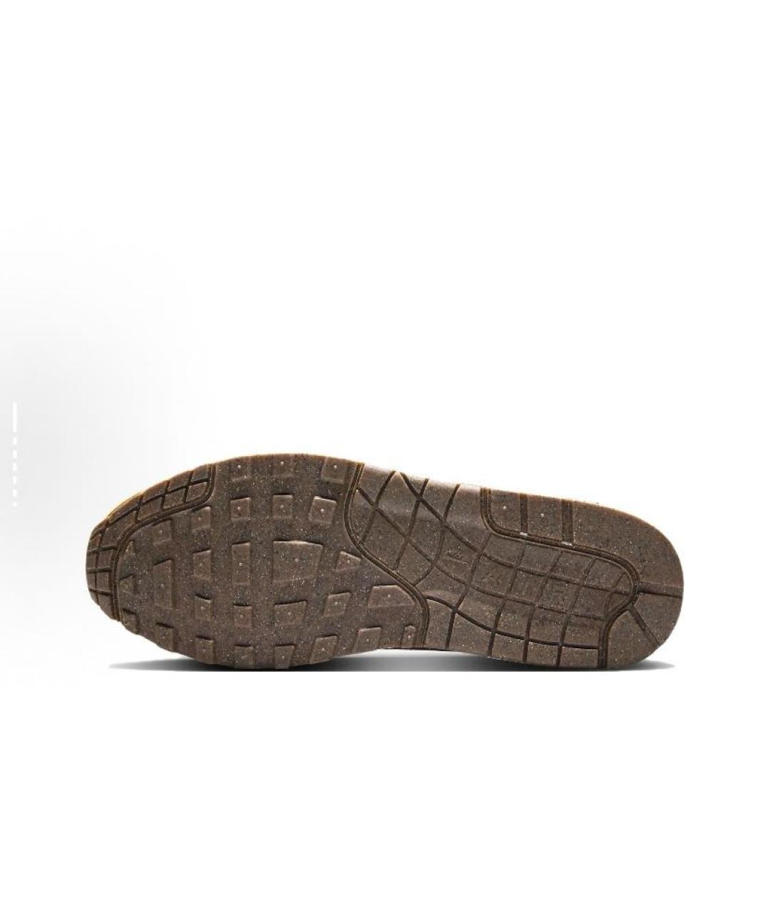 NIKE Коричневые кожаные низкие кроссовки / кеды, фото 5