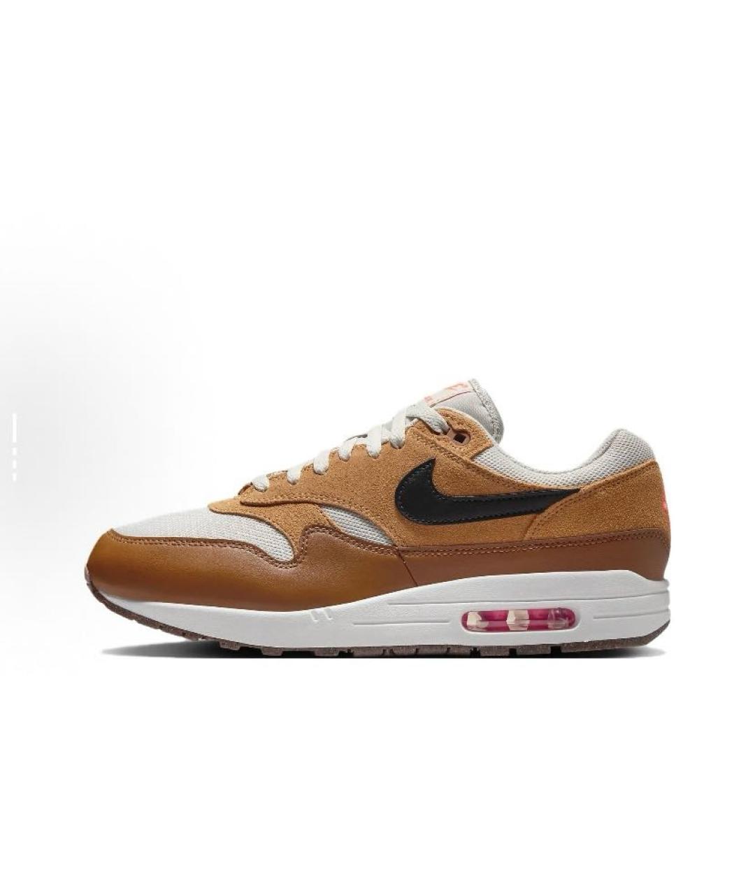 NIKE Коричневые кожаные низкие кроссовки / кеды, фото 2