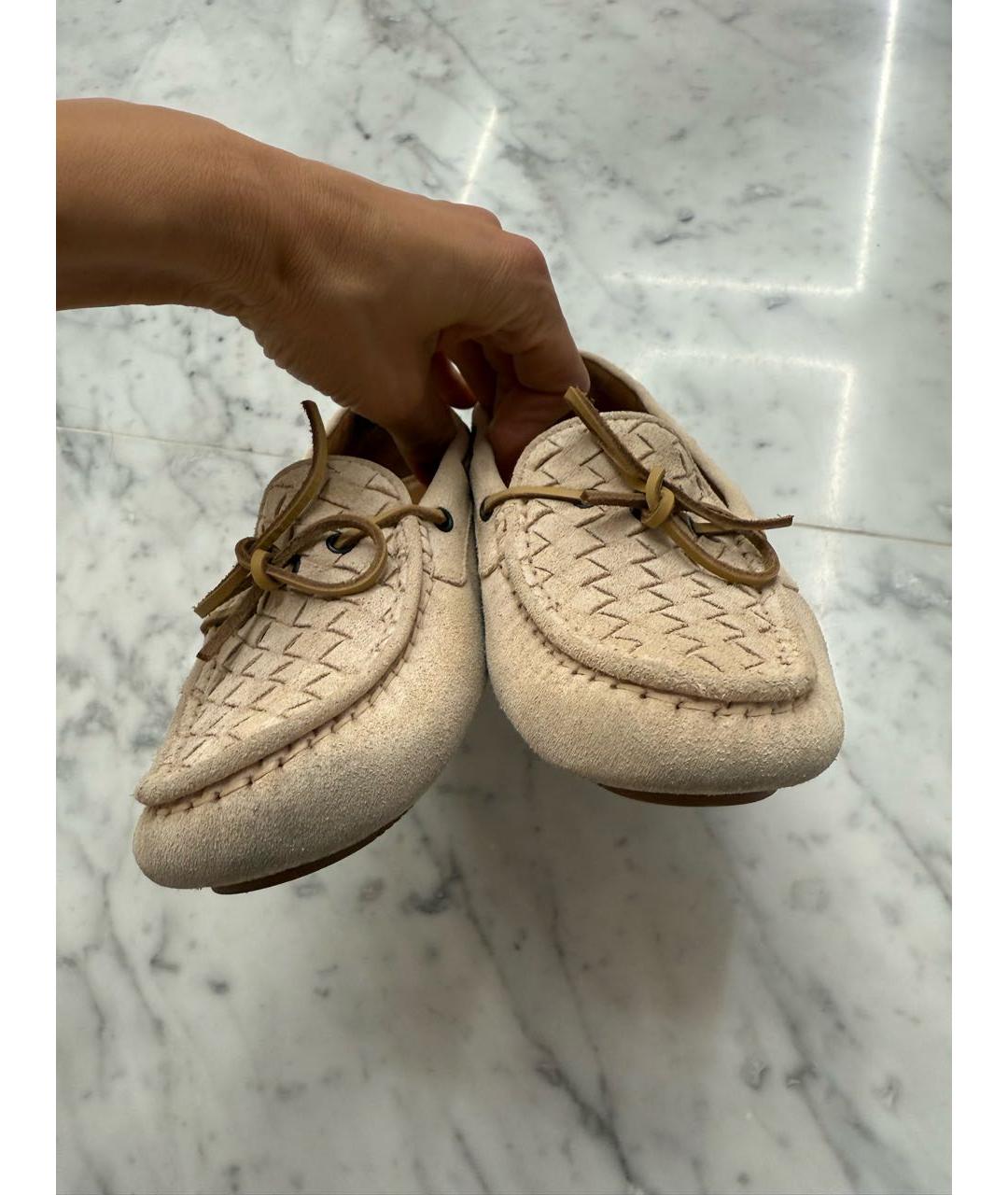 BOTTEGA VENETA Розовые нубуковые мокасины, фото 4