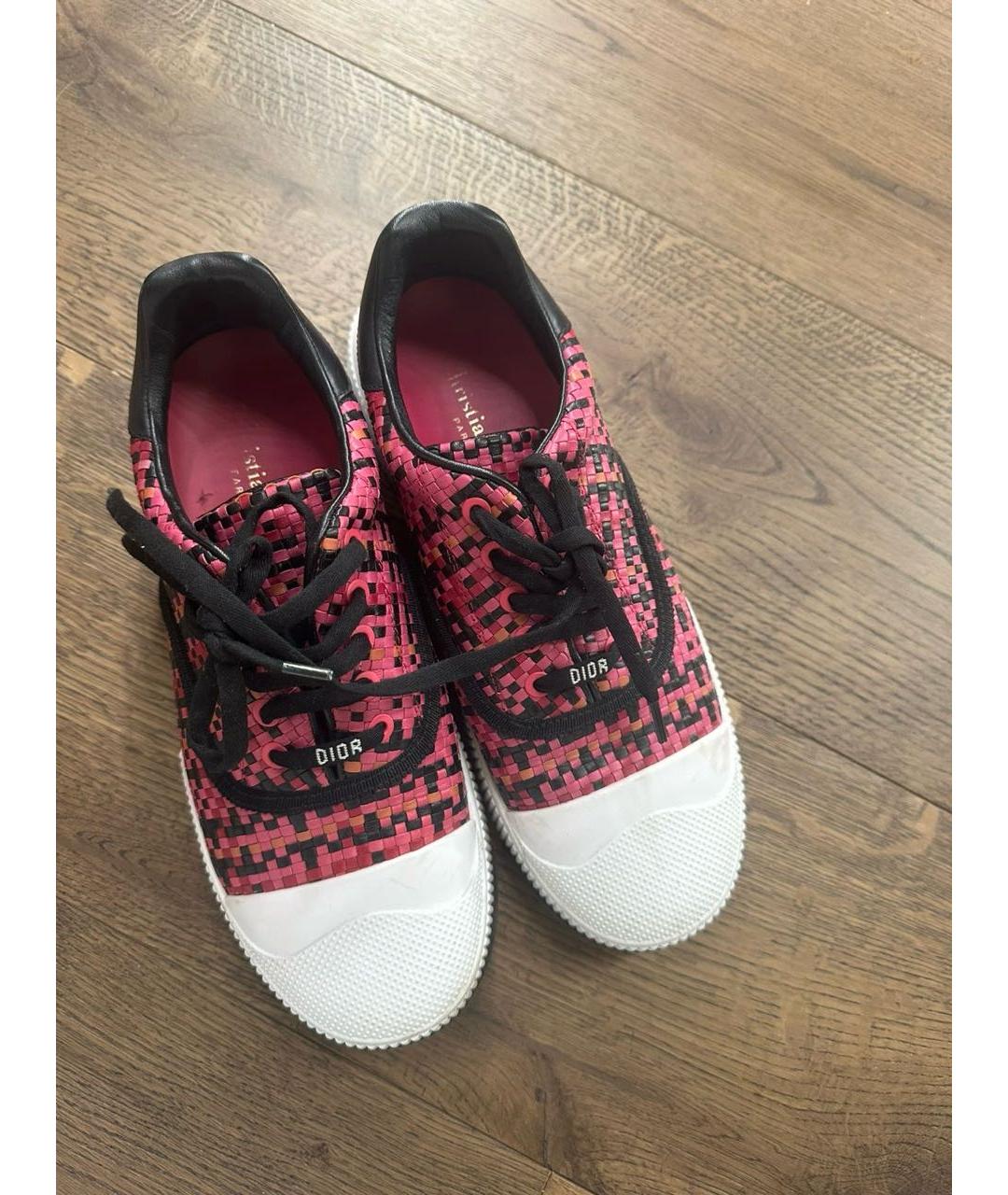 CHRISTIAN DIOR Розовые кожаные кеды, фото 3