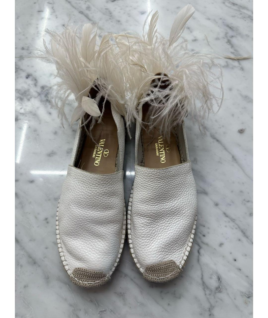 VALENTINO Белые кожаные мюли, фото 2