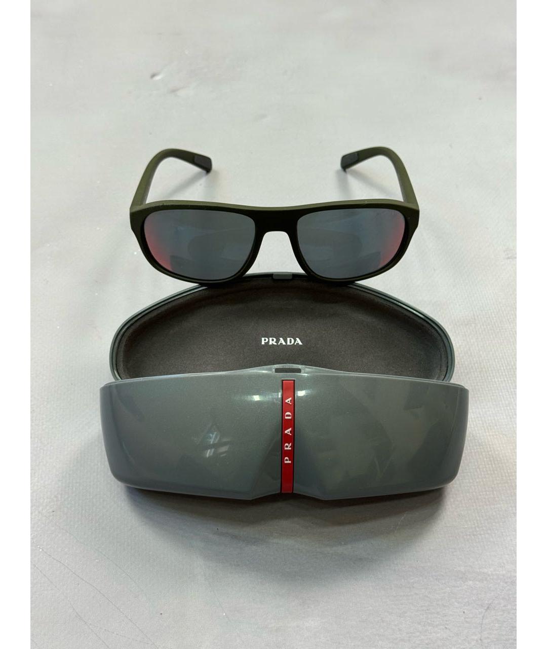 PRADA Хаки пластиковые солнцезащитные очки, фото 9