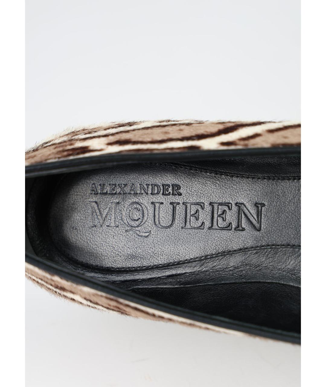 ALEXANDER MCQUEEN Коричневые кожаные балетки, фото 3
