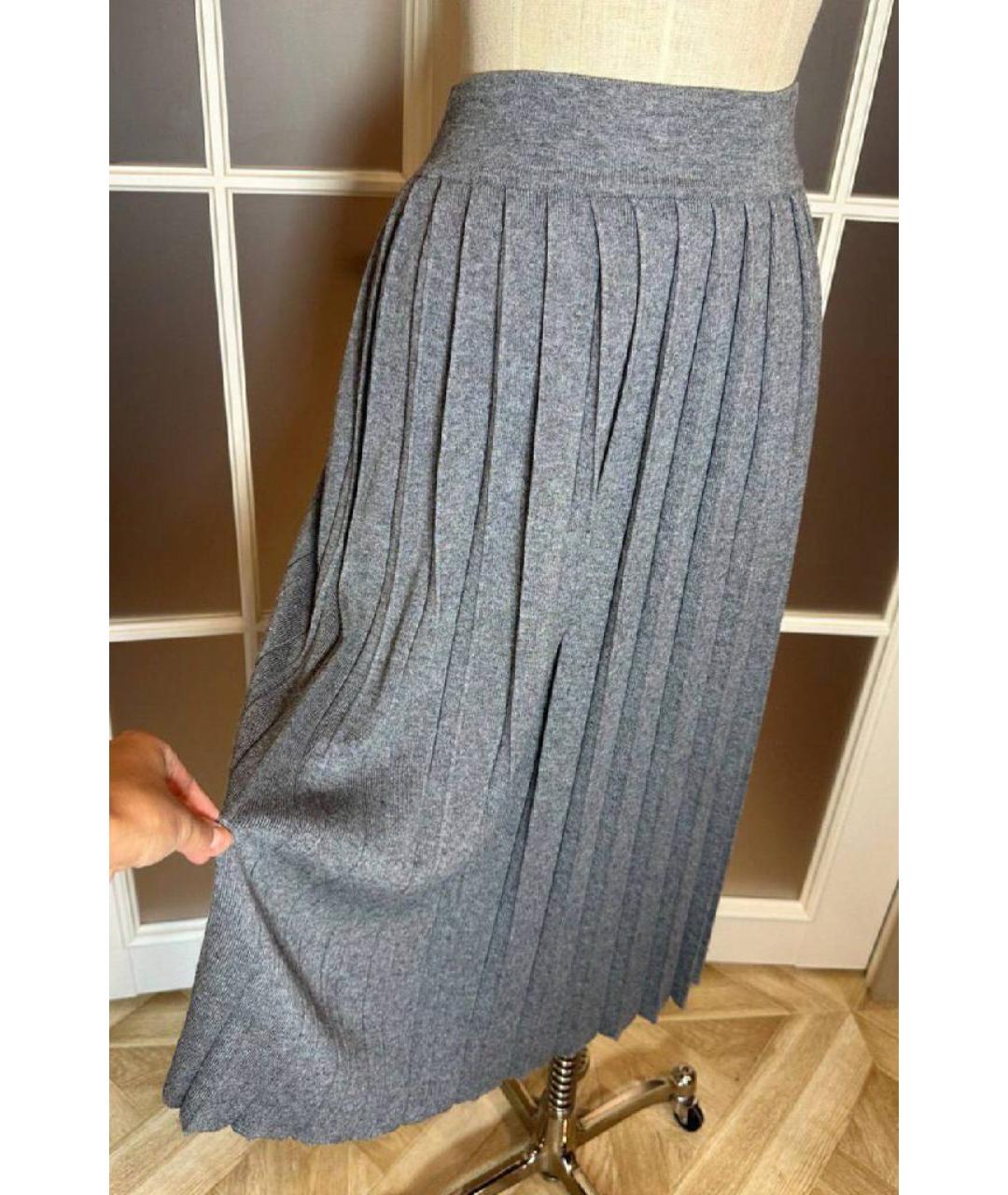 WEEKEND MAX MARA Серая шерстяная юбка миди, фото 2