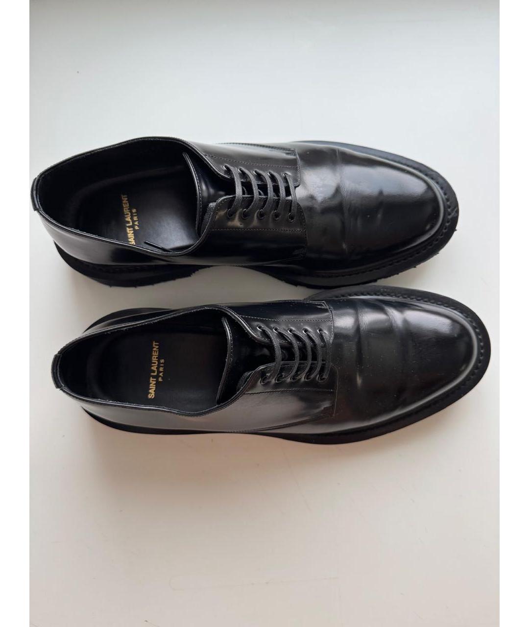 SAINT LAURENT Черные кожаные туфли, фото 3