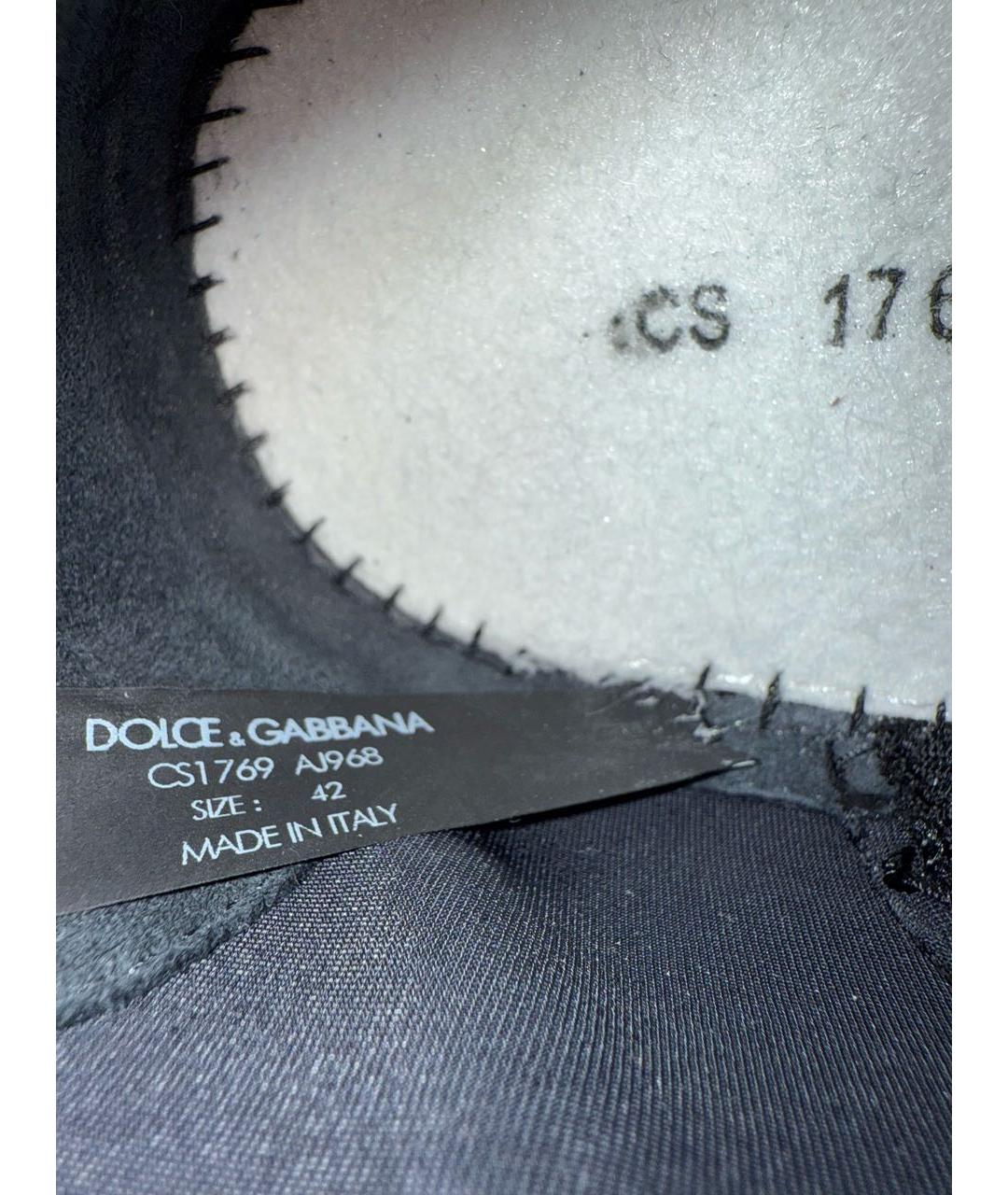 DOLCE&GABBANA Черные текстильные низкие кроссовки / кеды, фото 6