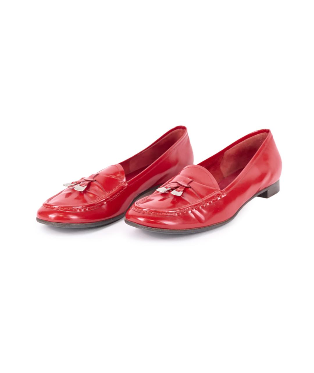 PRADA Красные кожаные лоферы, фото 5