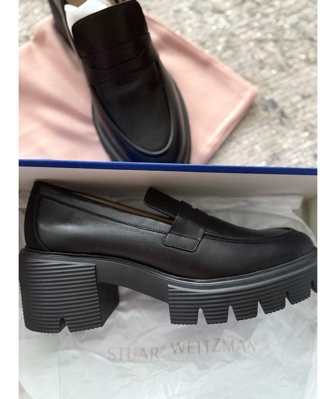 STUART WEITZMAN Черные кожаные туфли, фото 3