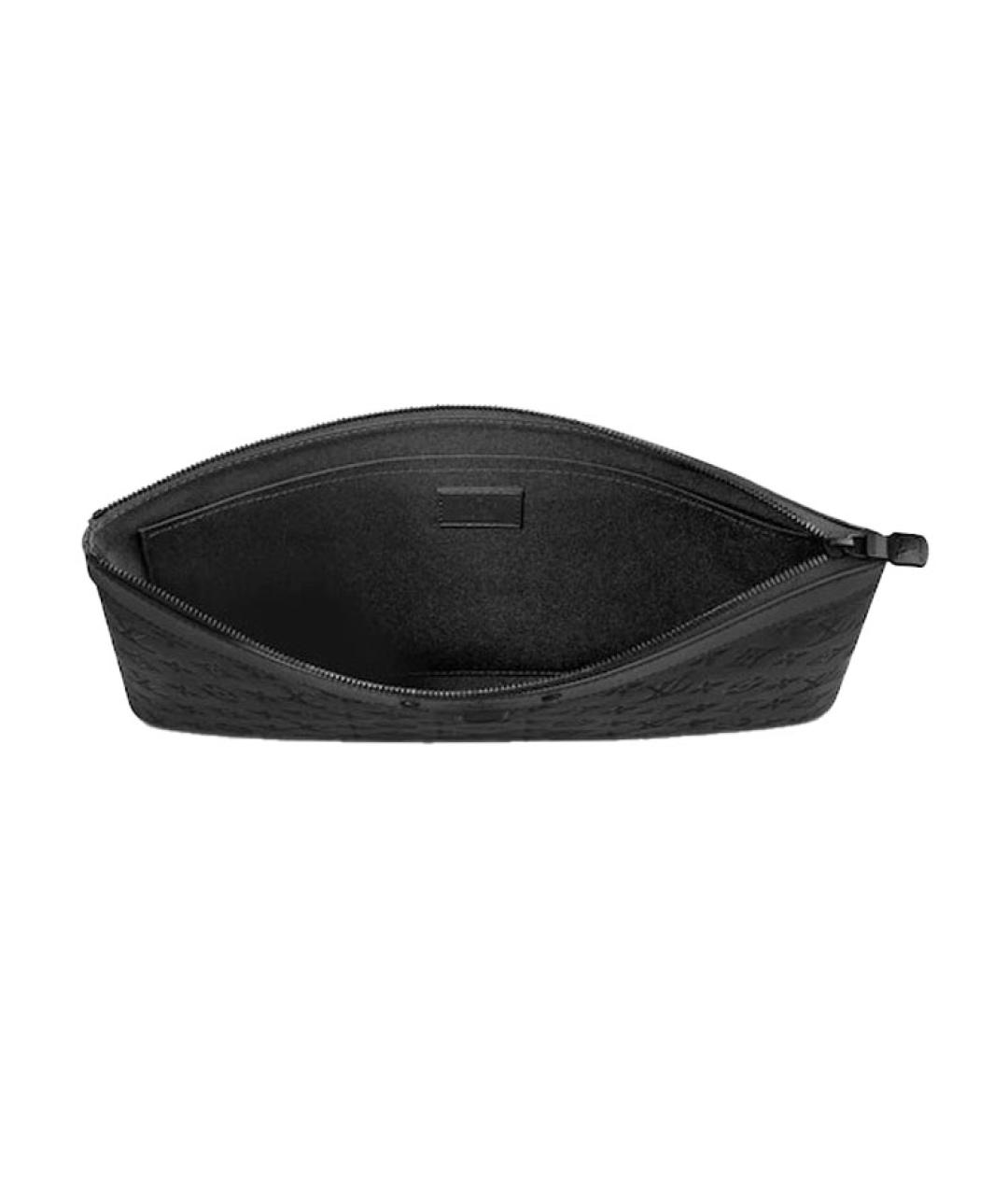 LOUIS VUITTON Черная кожаная папка для документов, фото 4