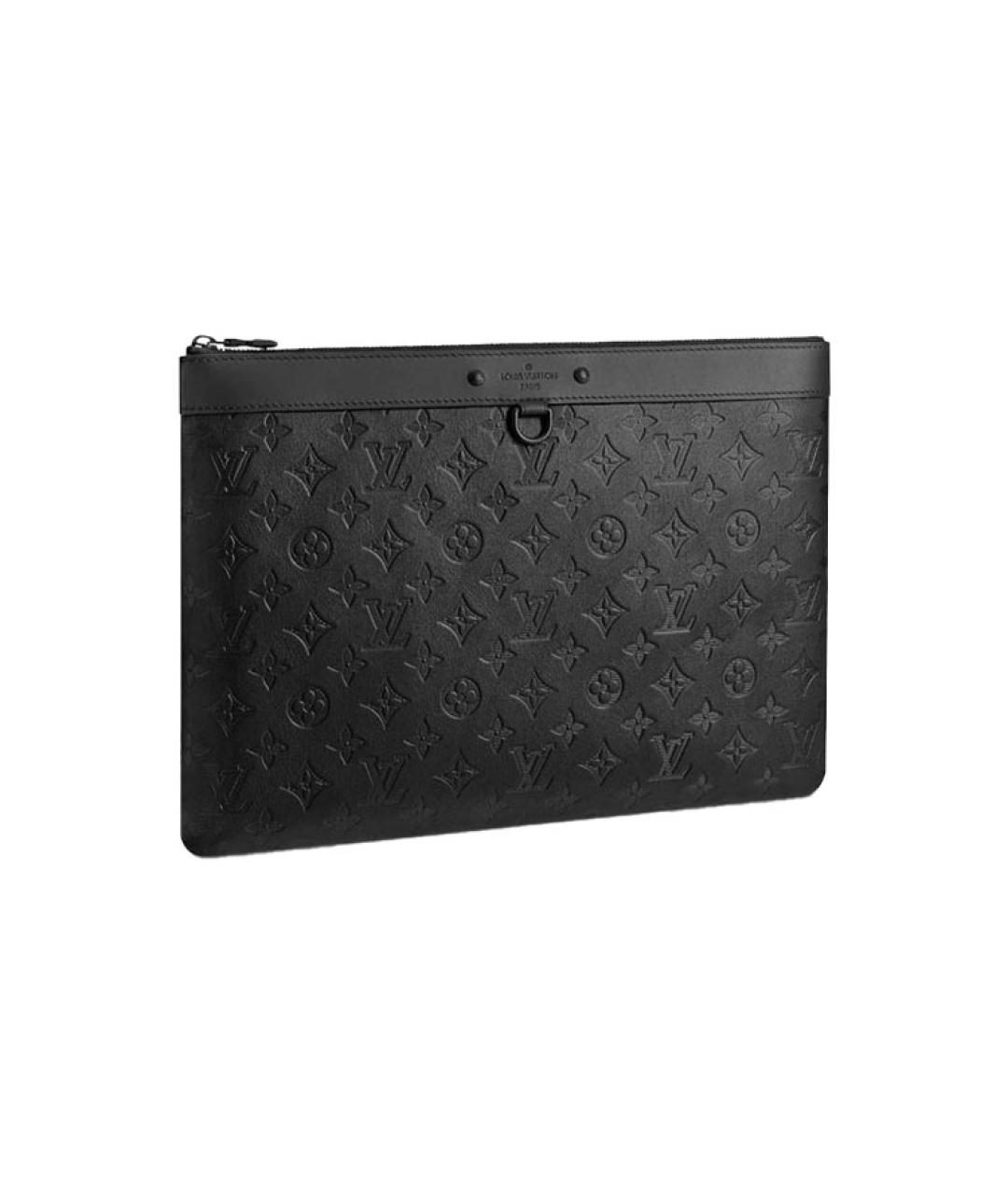 LOUIS VUITTON Черная кожаная папка для документов, фото 2