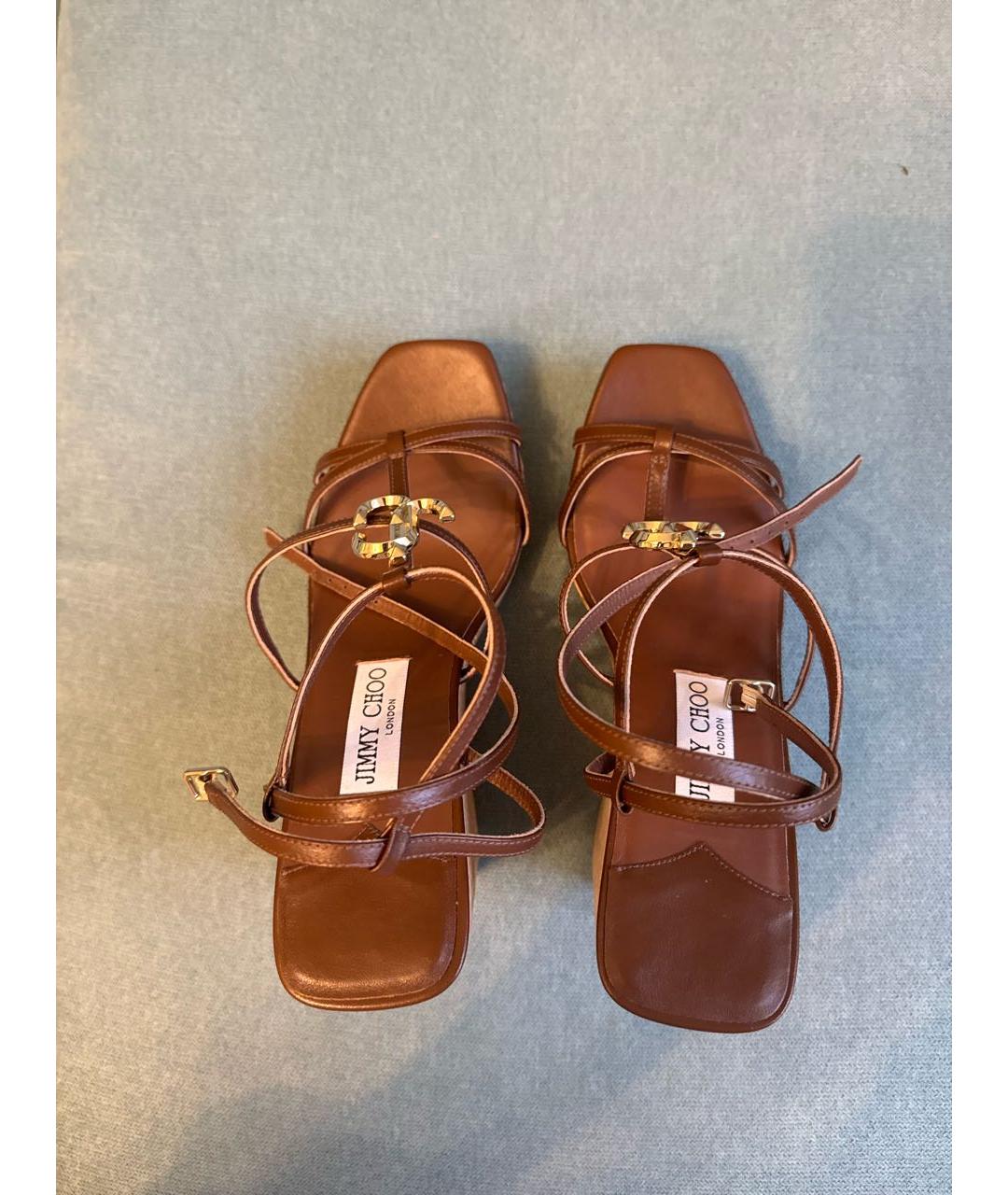 JIMMY CHOO Коричневые босоножки, фото 3