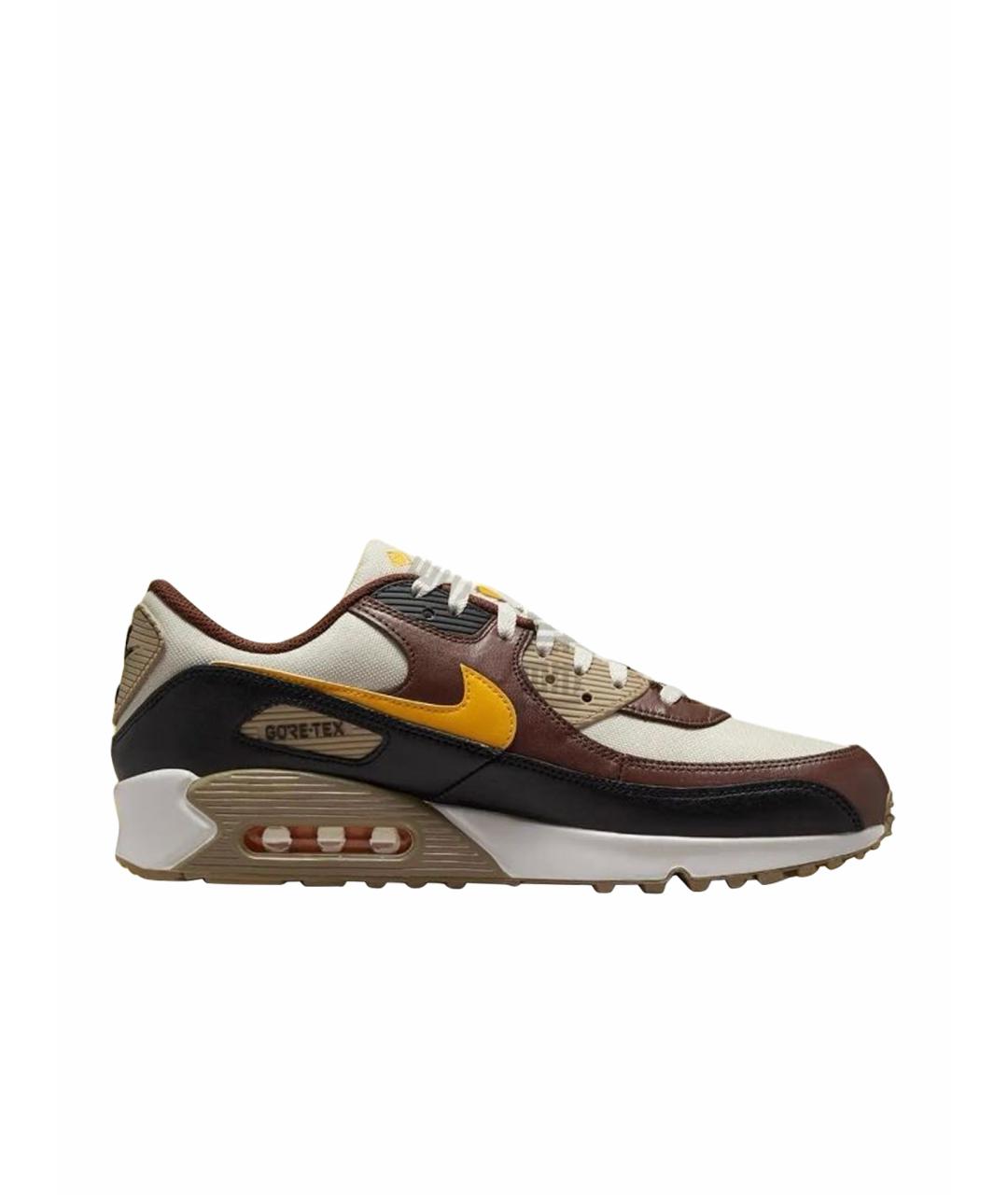 NIKE Коричневые текстильные низкие кроссовки / кеды, фото 1