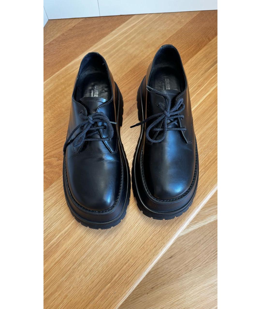 BURBERRY Черные кожаные брогги и оксфорды, фото 3