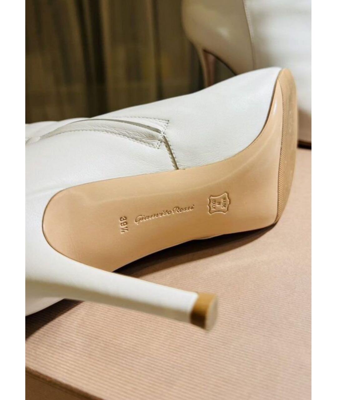 GIANVITO ROSSI Белые кожаные ботильоны, фото 8
