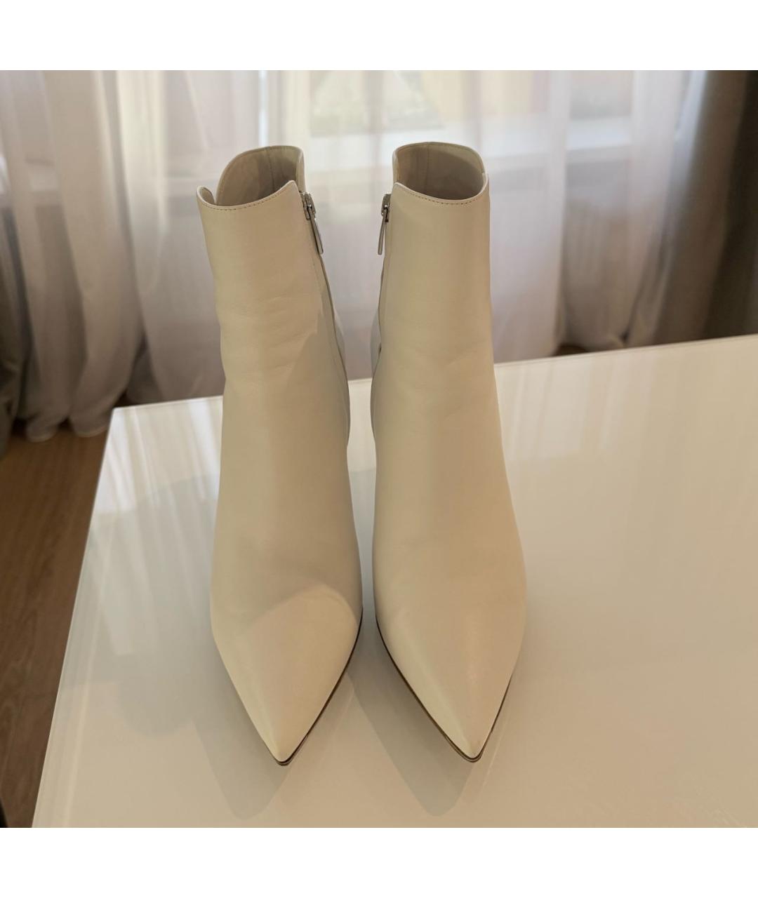 GIANVITO ROSSI Белые кожаные ботильоны, фото 3
