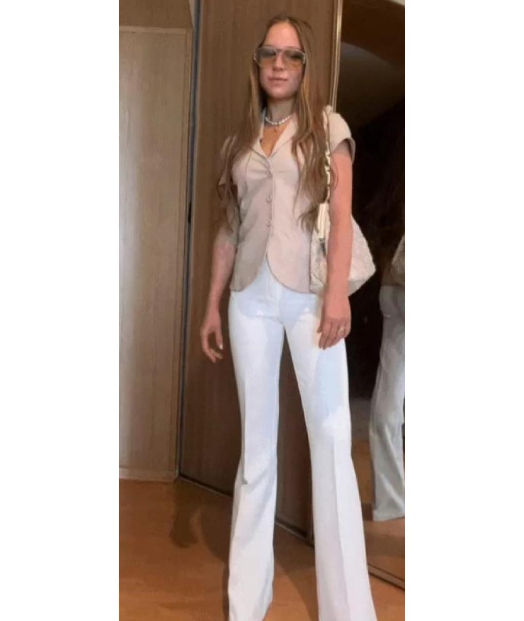 ARMANI COLLEZIONI Бежевый кожаный жакет/пиджак, фото 9