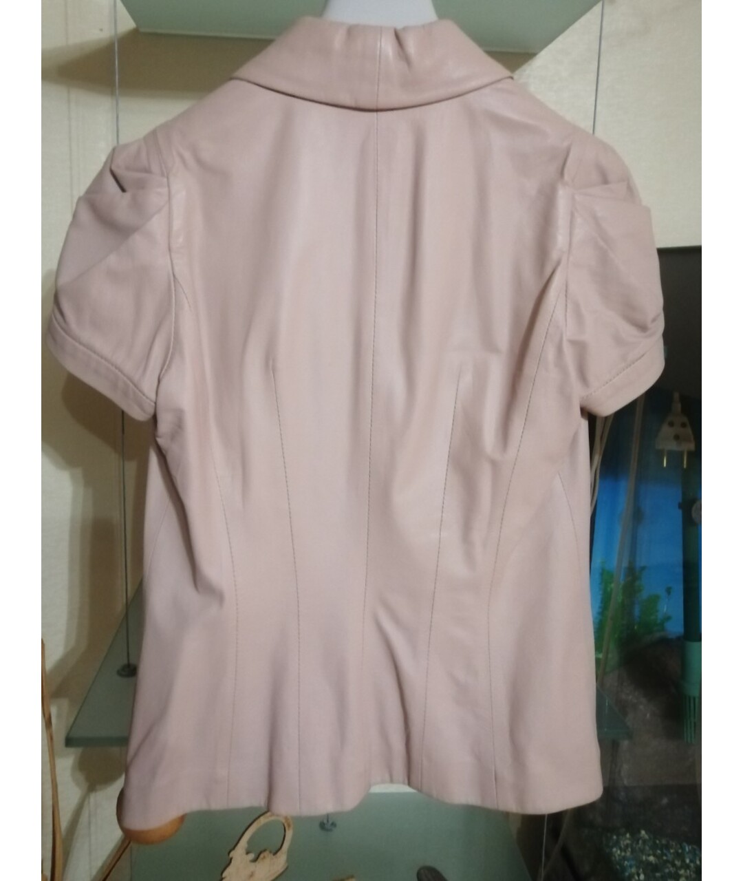ARMANI COLLEZIONI Бежевый кожаный жакет/пиджак, фото 2
