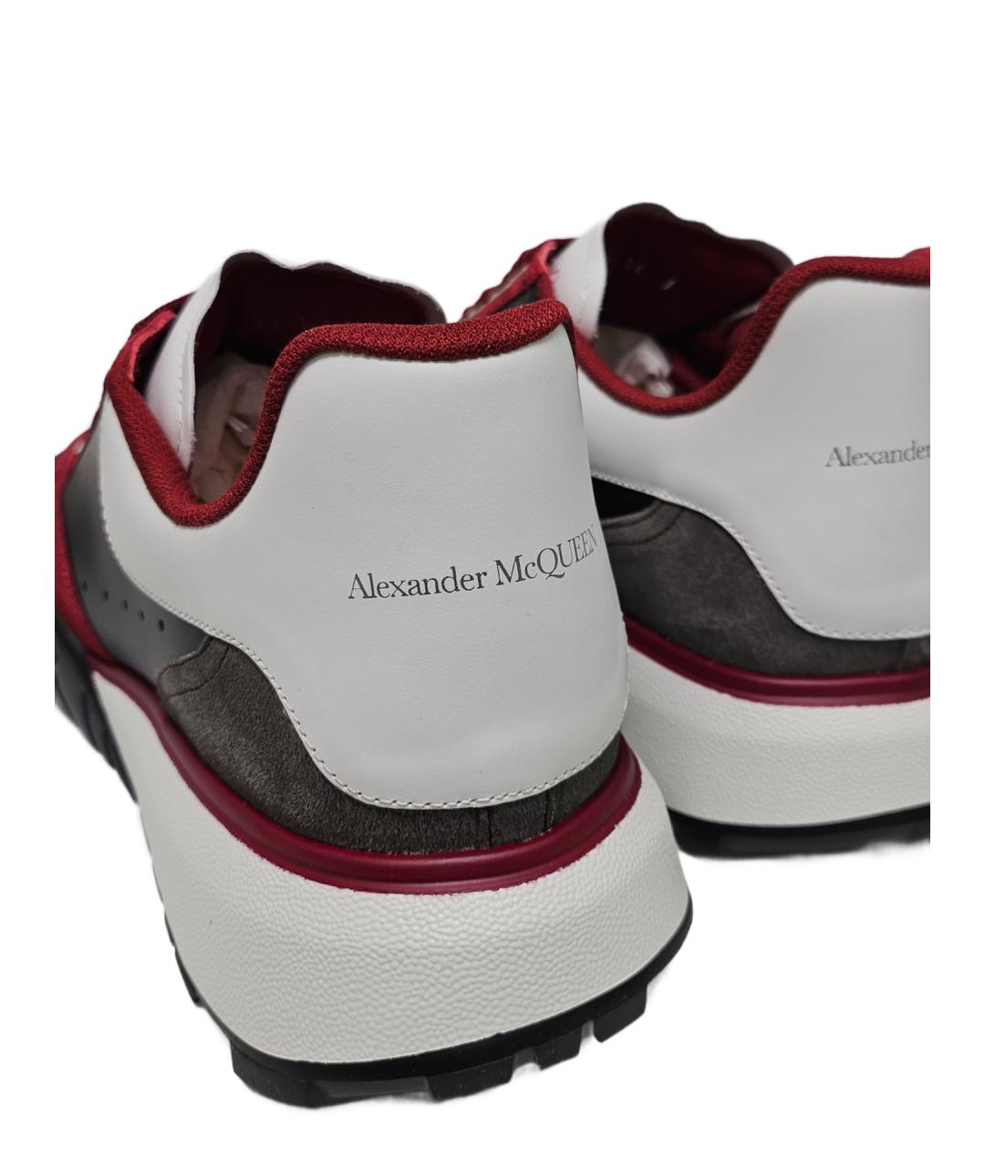 ALEXANDER MCQUEEN Бордовые кожаные низкие кроссовки / кеды, фото 6