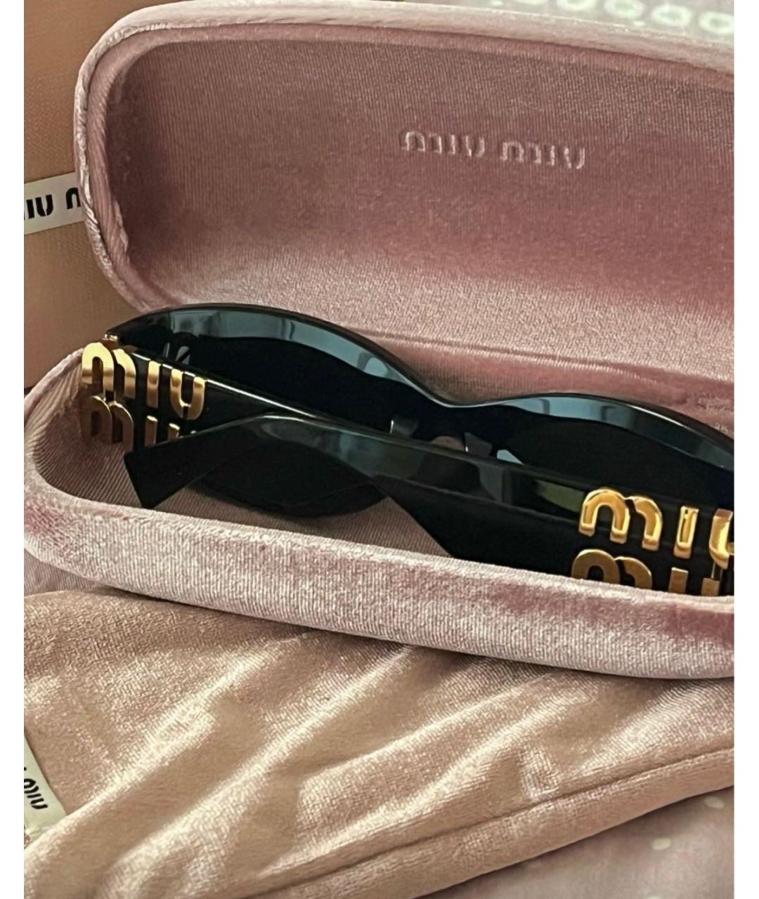 MIU MIU Черные пластиковые солнцезащитные очки, фото 2
