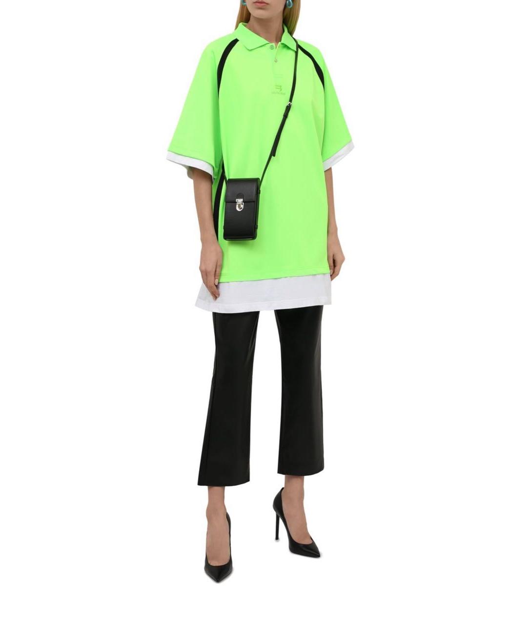 BALENCIAGA Салатовая полиэстеровая футболка, фото 3