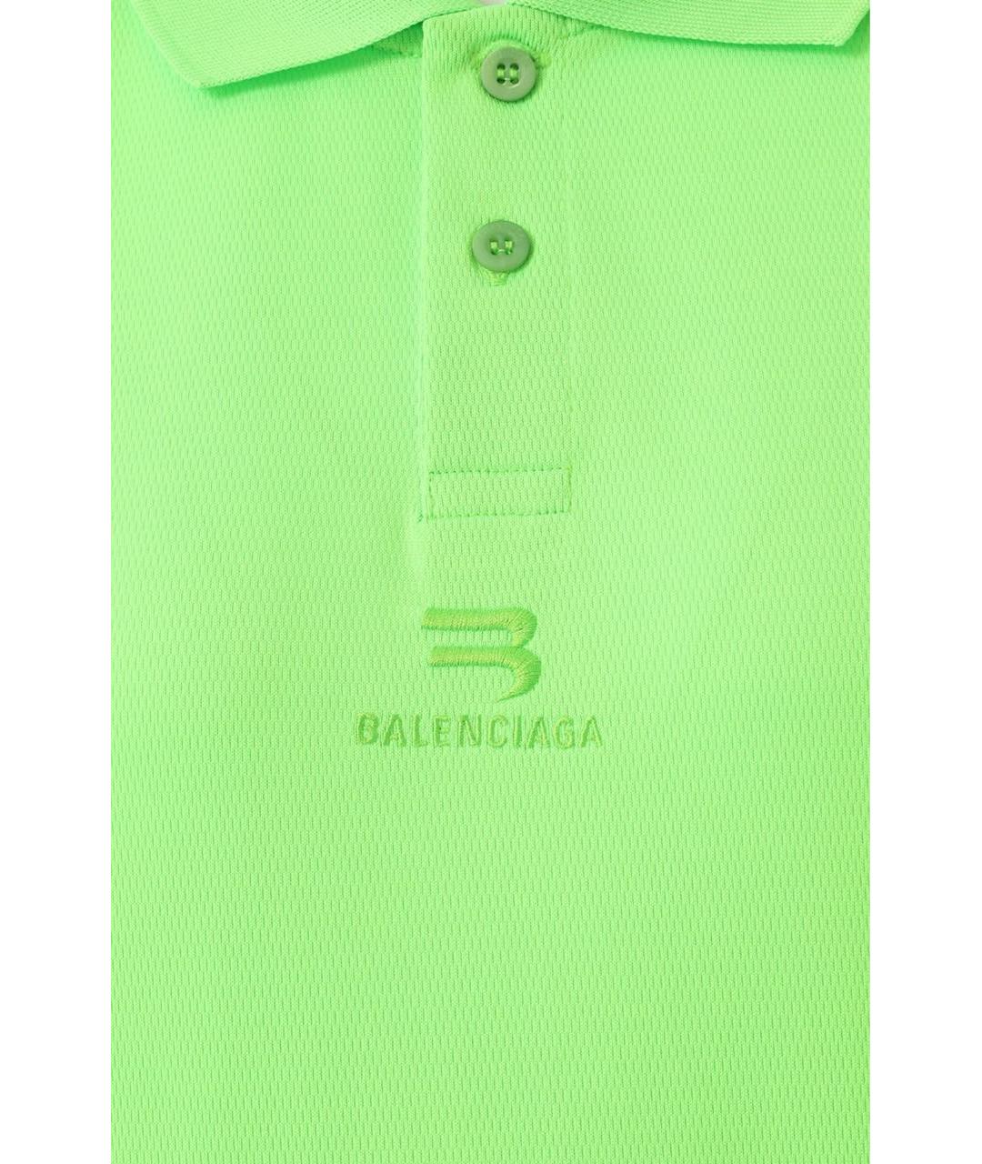 BALENCIAGA Салатовая полиэстеровая футболка, фото 6
