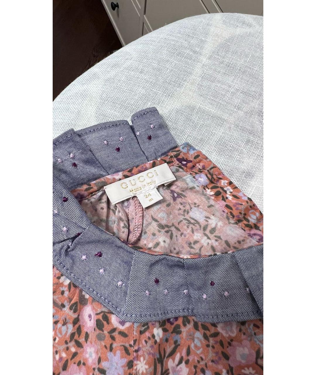 GUCCI KIDS Коралловая хлопковая блузка для девочек, фото 3
