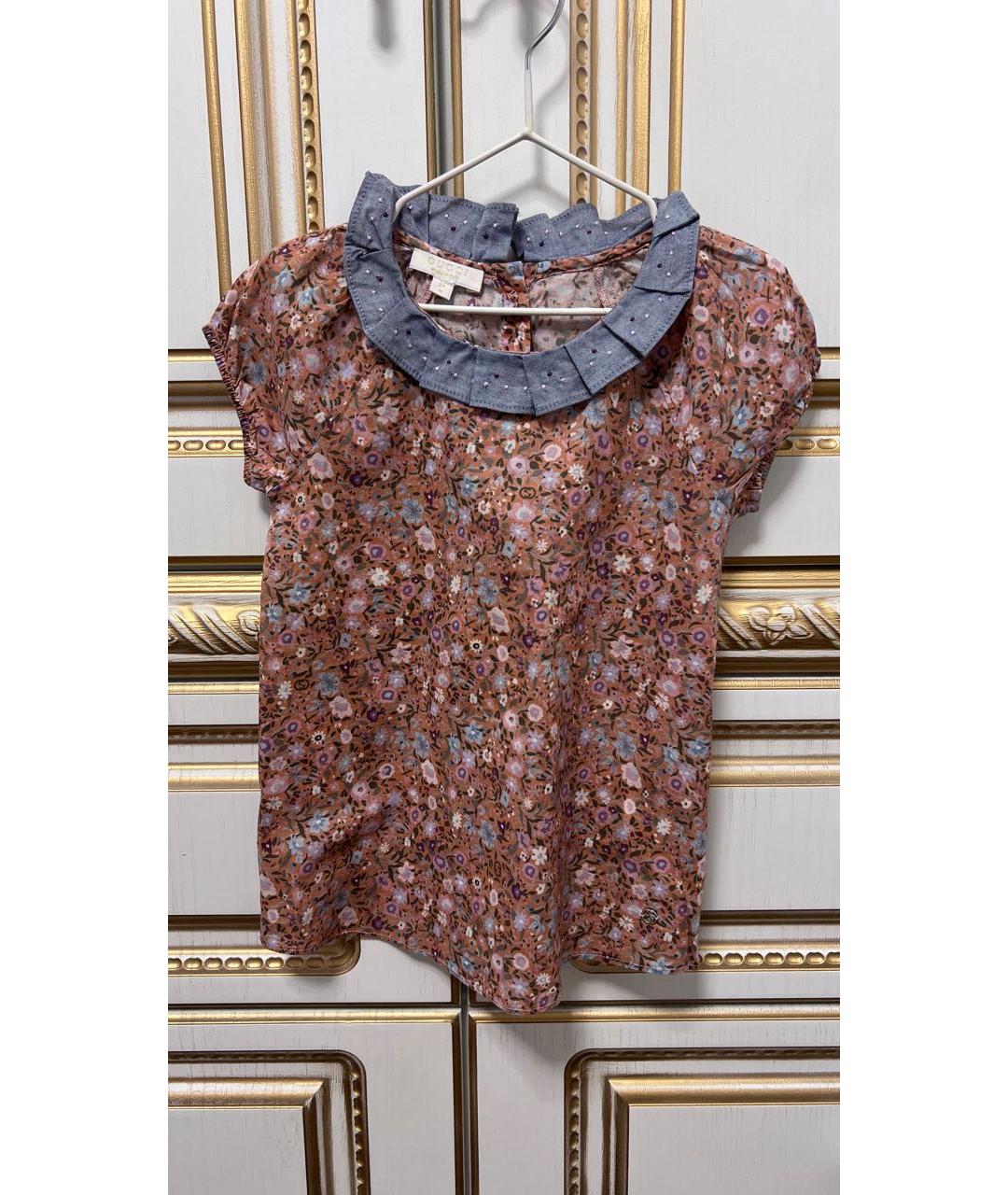 GUCCI KIDS Коралловая хлопковая блузка для девочек, фото 7
