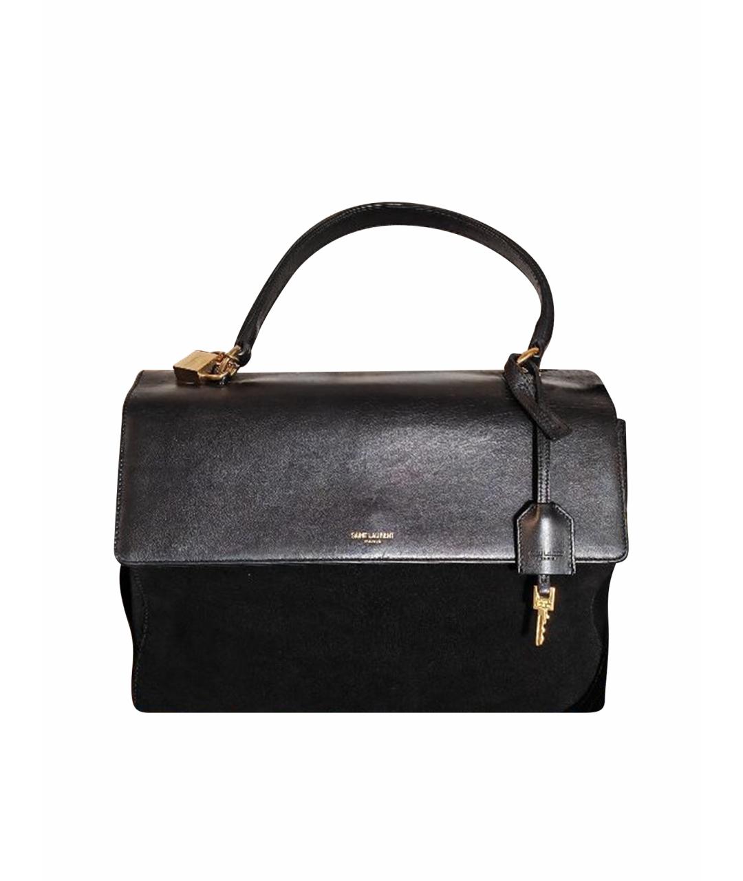 SAINT LAURENT Черная кожаная сумка с короткими ручками, фото 1