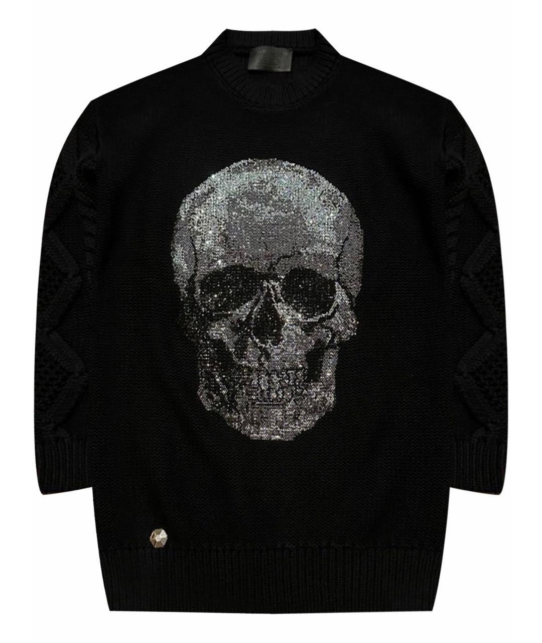PHILIPP PLEIN Черное шерстяное повседневное платье, фото 1