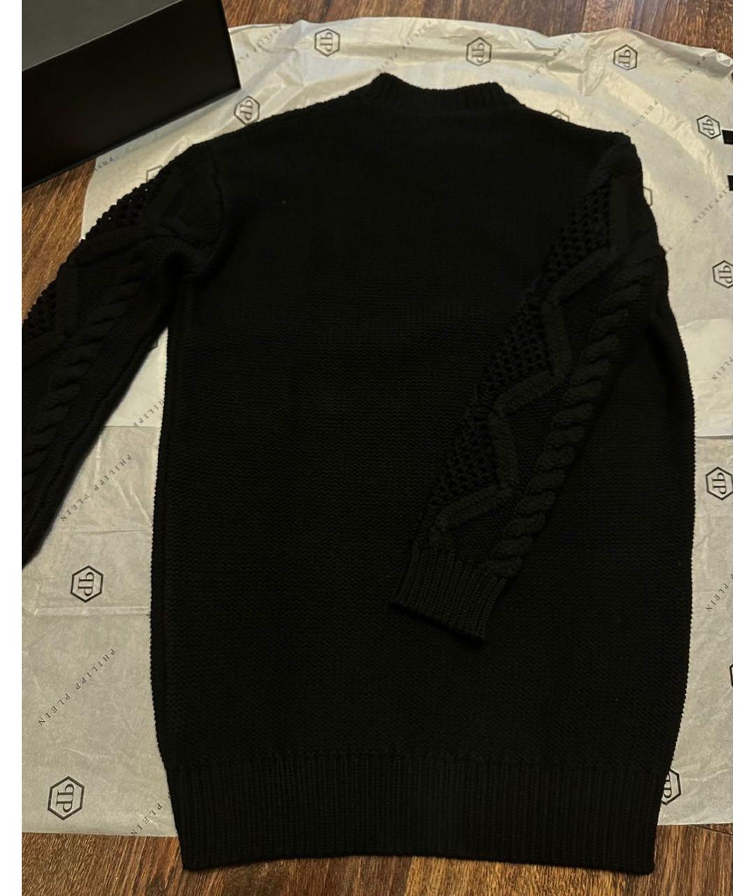 PHILIPP PLEIN Черное шерстяное повседневное платье, фото 2