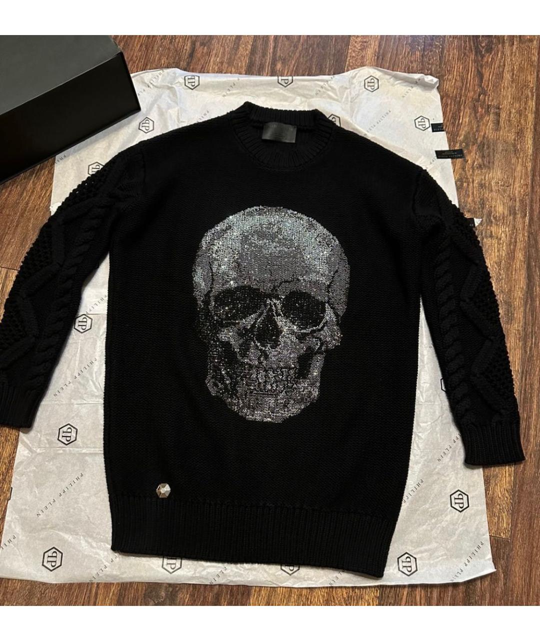 PHILIPP PLEIN Черное шерстяное повседневное платье, фото 5
