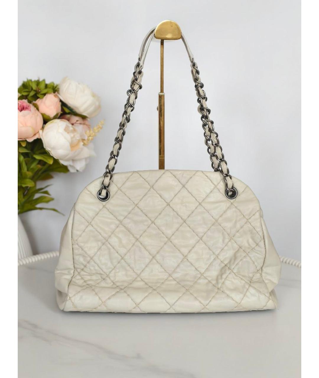 CHANEL Бежевая кожаная сумка тоут, фото 3