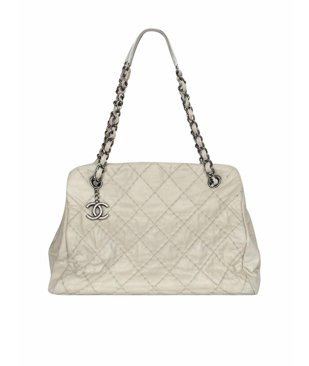 CHANEL Бежевая кожаная сумка тоут, фото 1