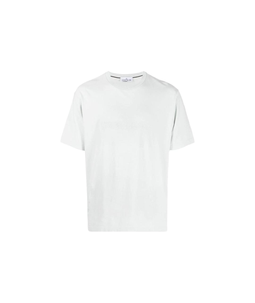 STONE ISLAND Белая хлопковая футболка, фото 1