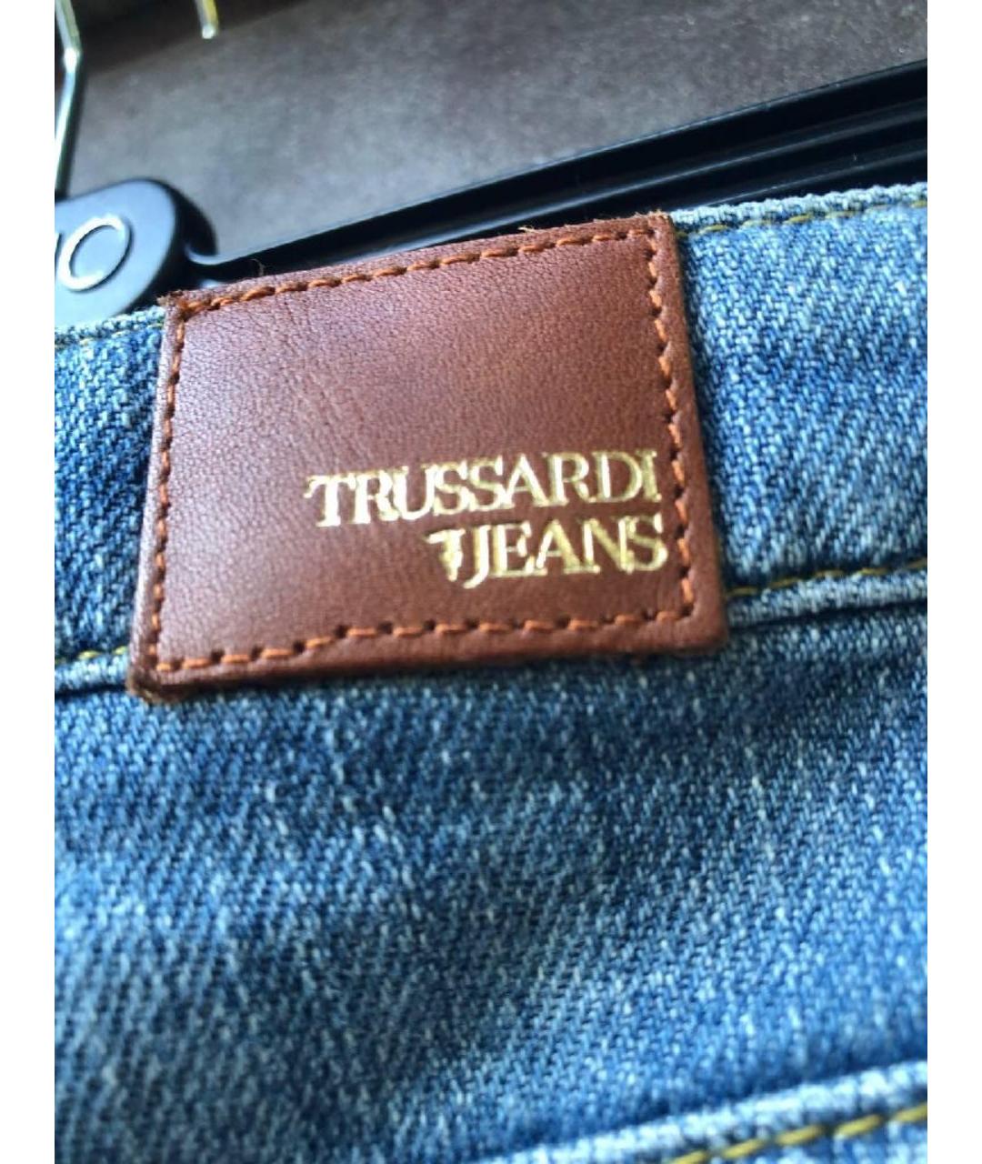 TRUSSARDI Синие хлопковые шорты, фото 7