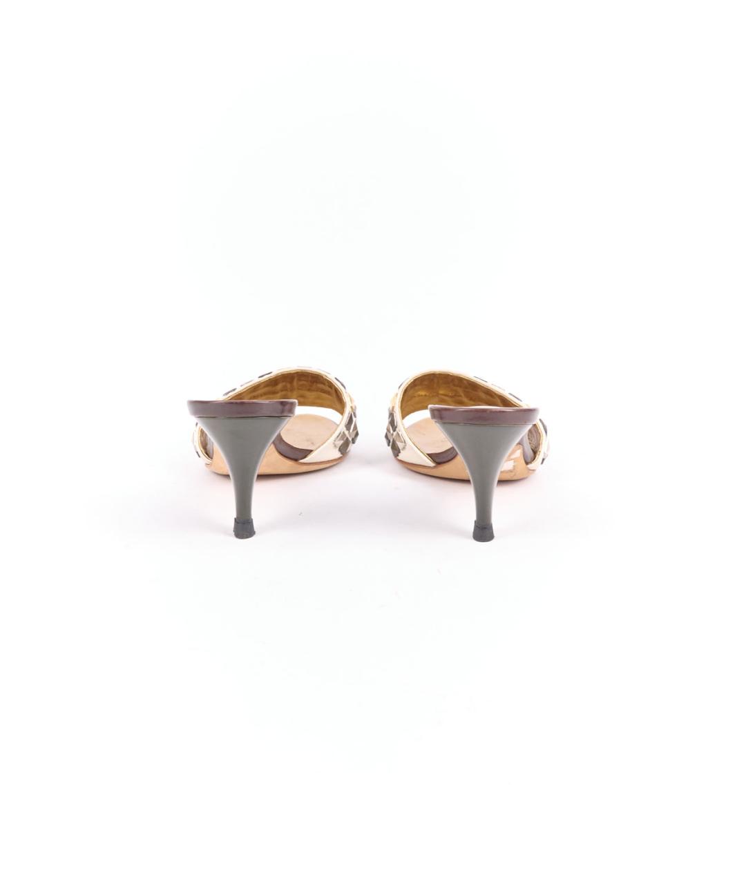 GIUSEPPE ZANOTTI DESIGN Коричневые кожаные мюли, фото 4